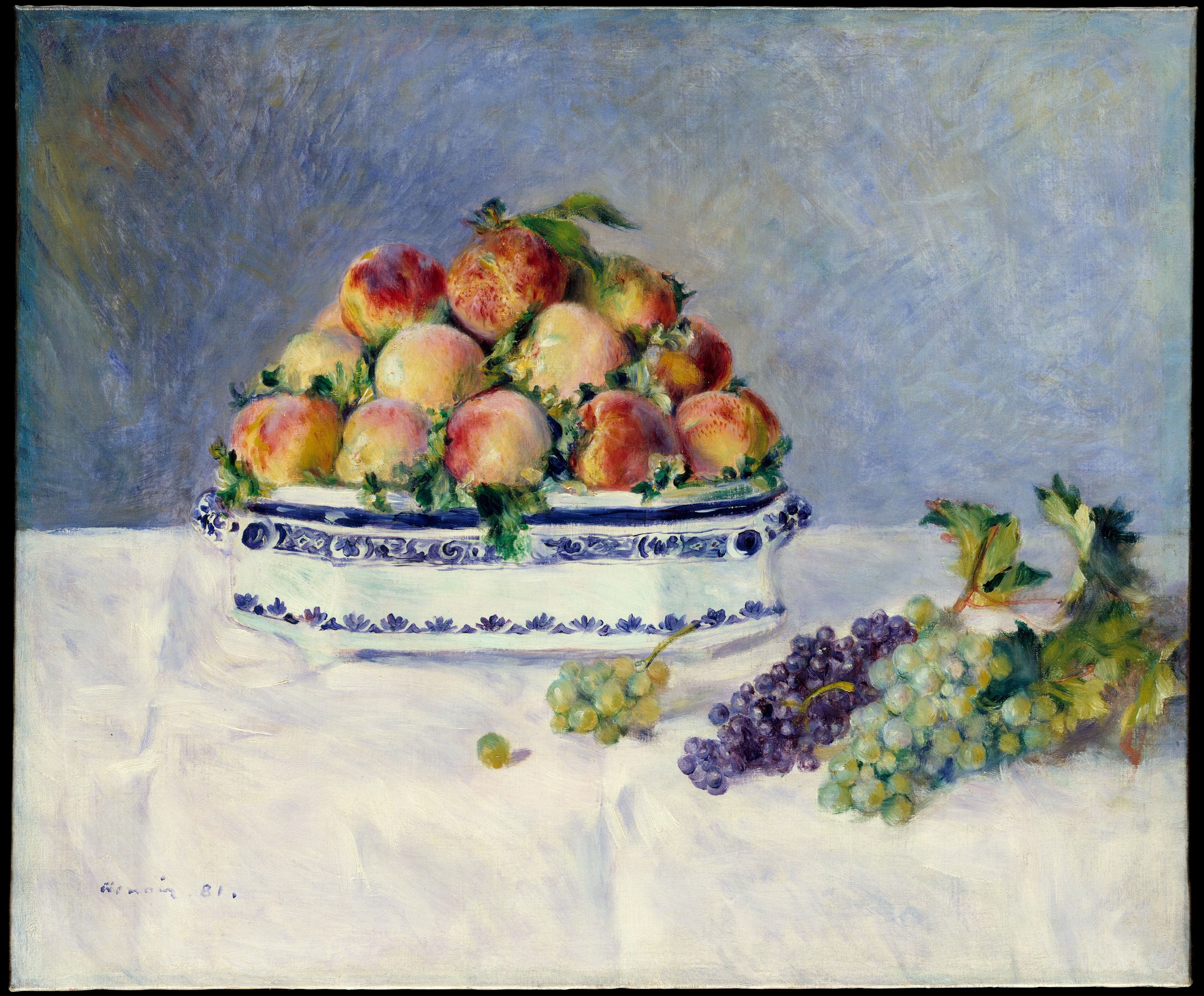 Still life with peaches and grapes 1881